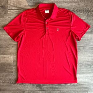 Izod Men’s Golf Polo Short Sleeve Red Thick Textured Split Hem Performance XL